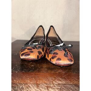 Sam Edelman Office Business Casual Leopard Calf-hair Bowtie  Kitten Mid Heels